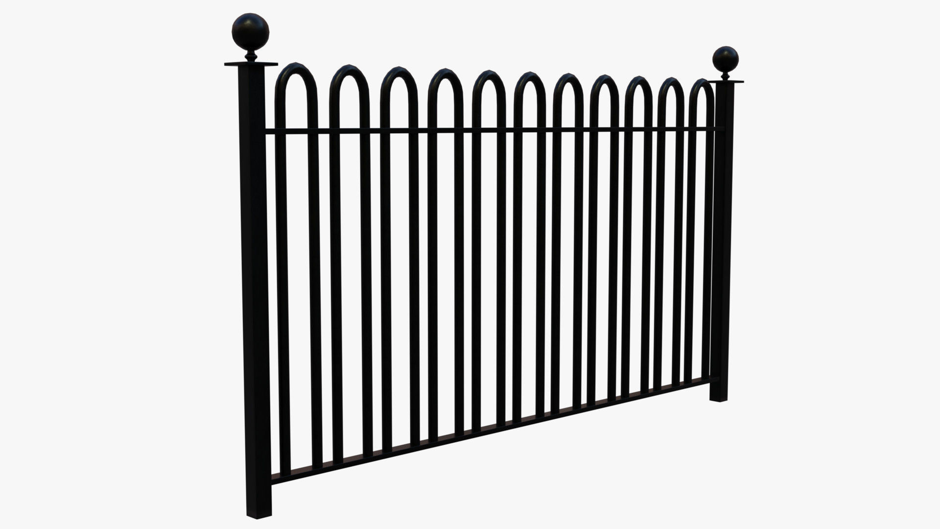Metal Fence 3D model_2
