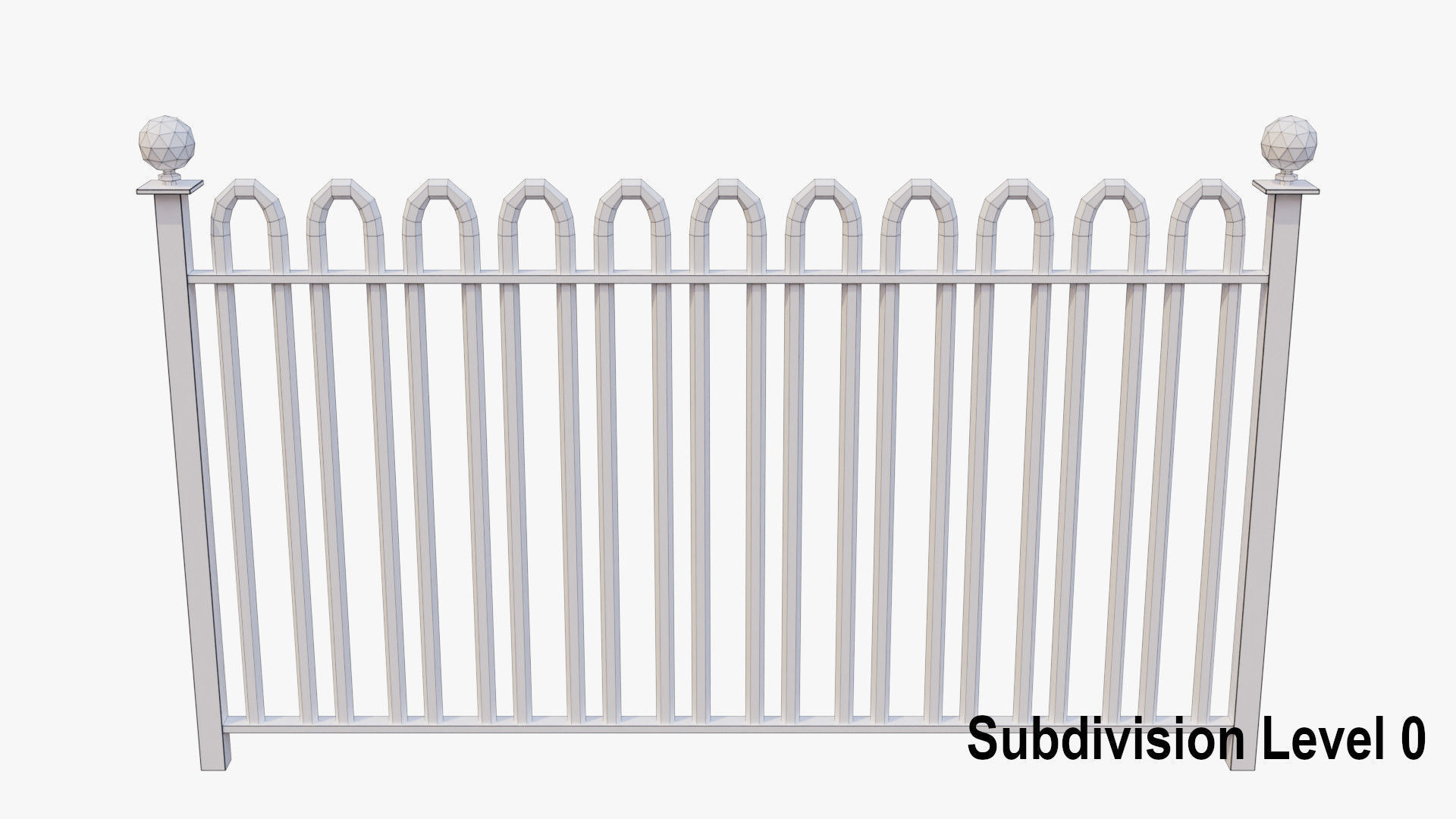 Metal Fence 3D model_12