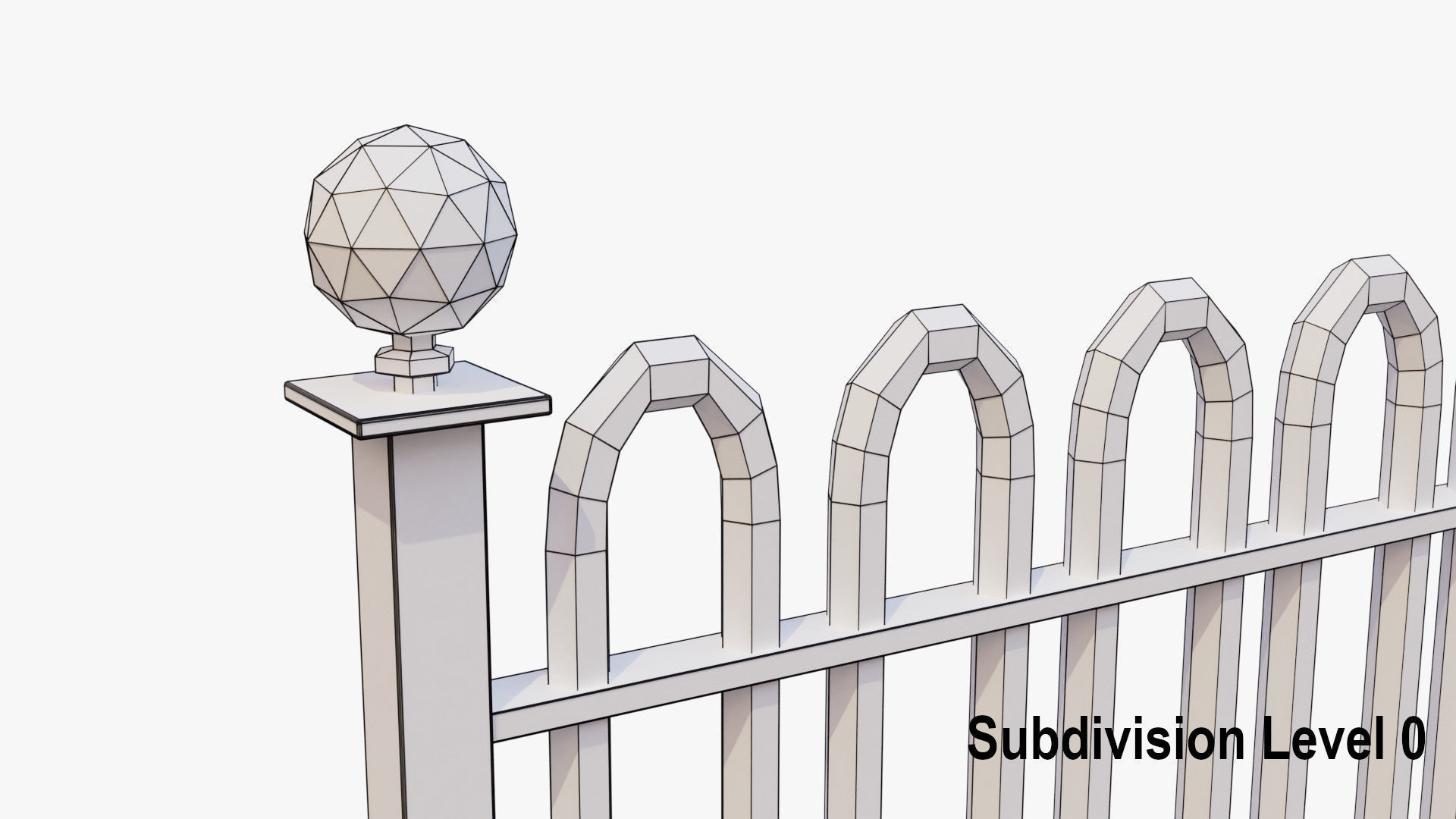 Metal Fence 3D model_14