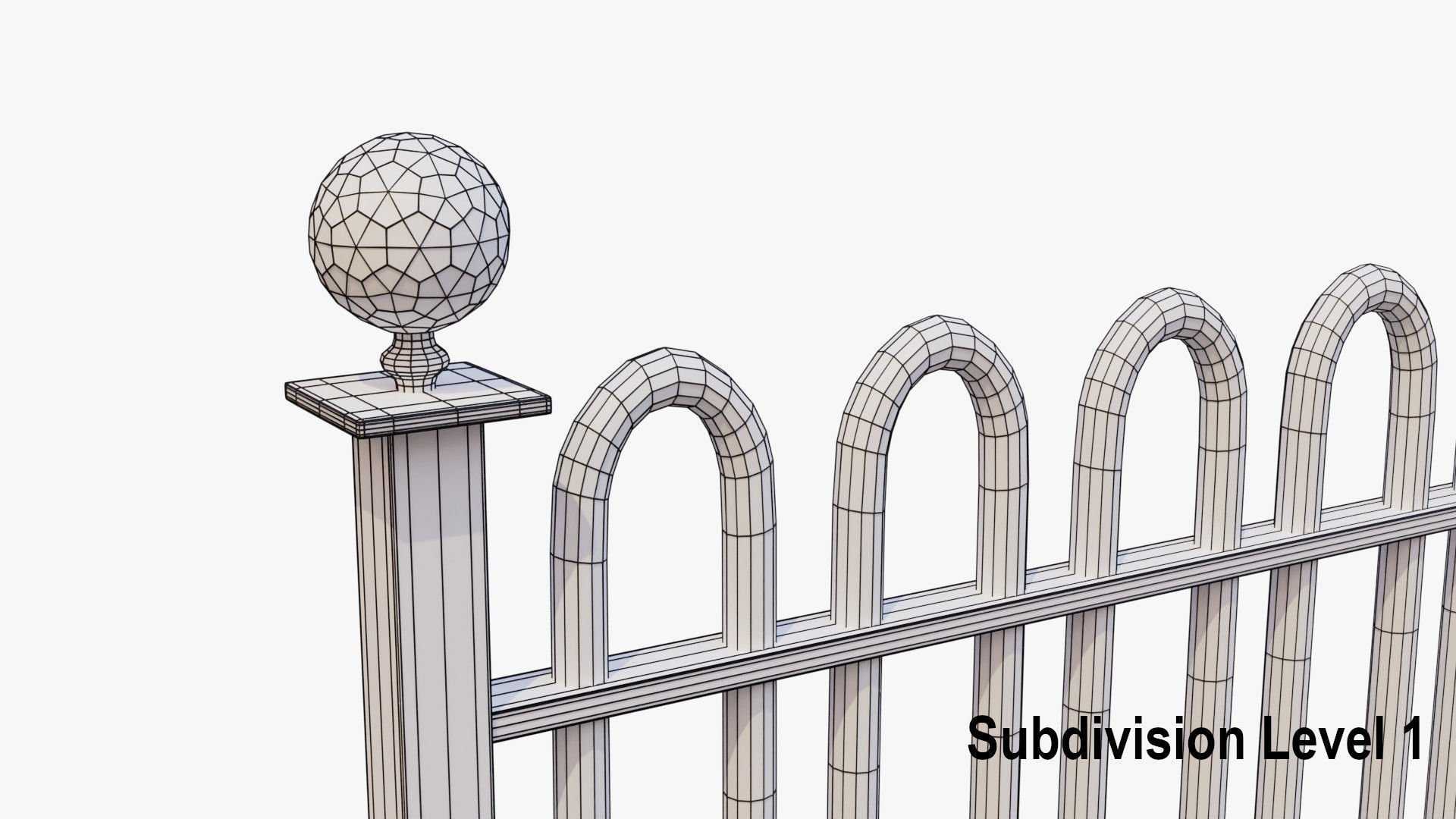 Metal Fence 3D model_15