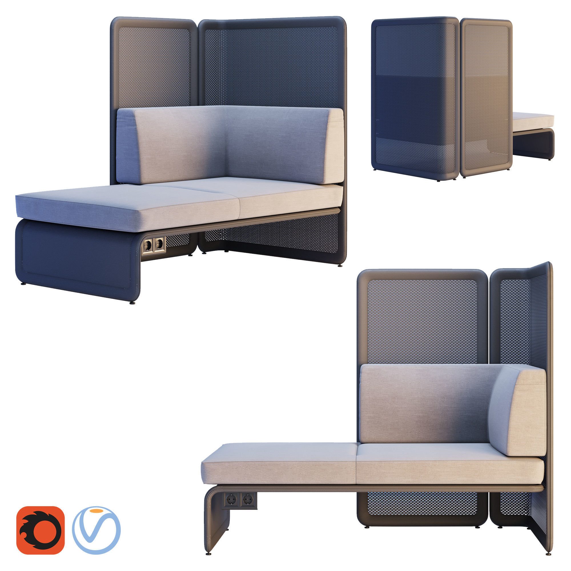 Coalesse - Lagunitas Lounge System Corner Sofa 3D model_1