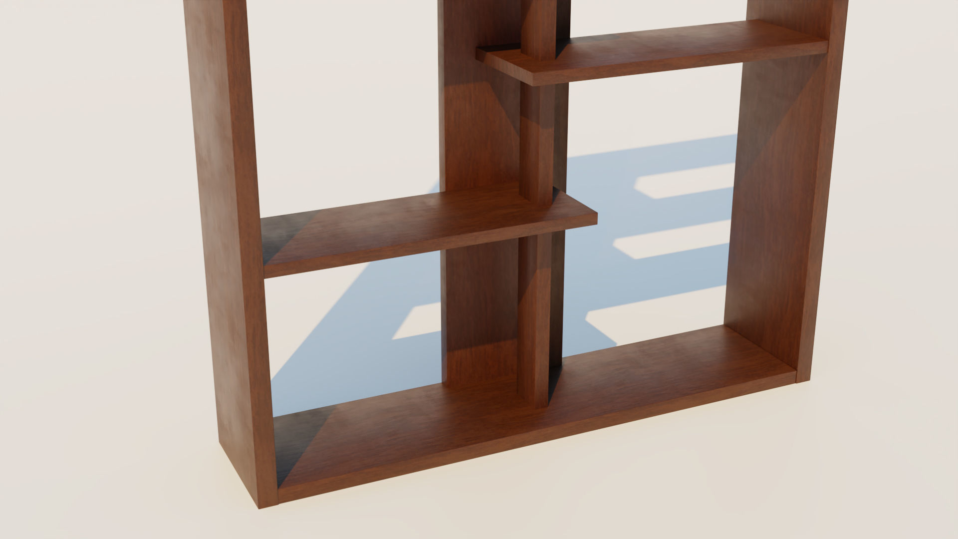 Bookshelf wooden bookcase with shelves Free 3D model_8
