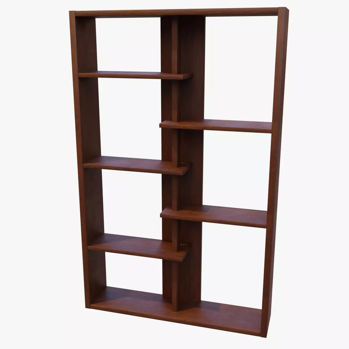 Bookshelf wooden bookcase with shelves Free 3D model_0
