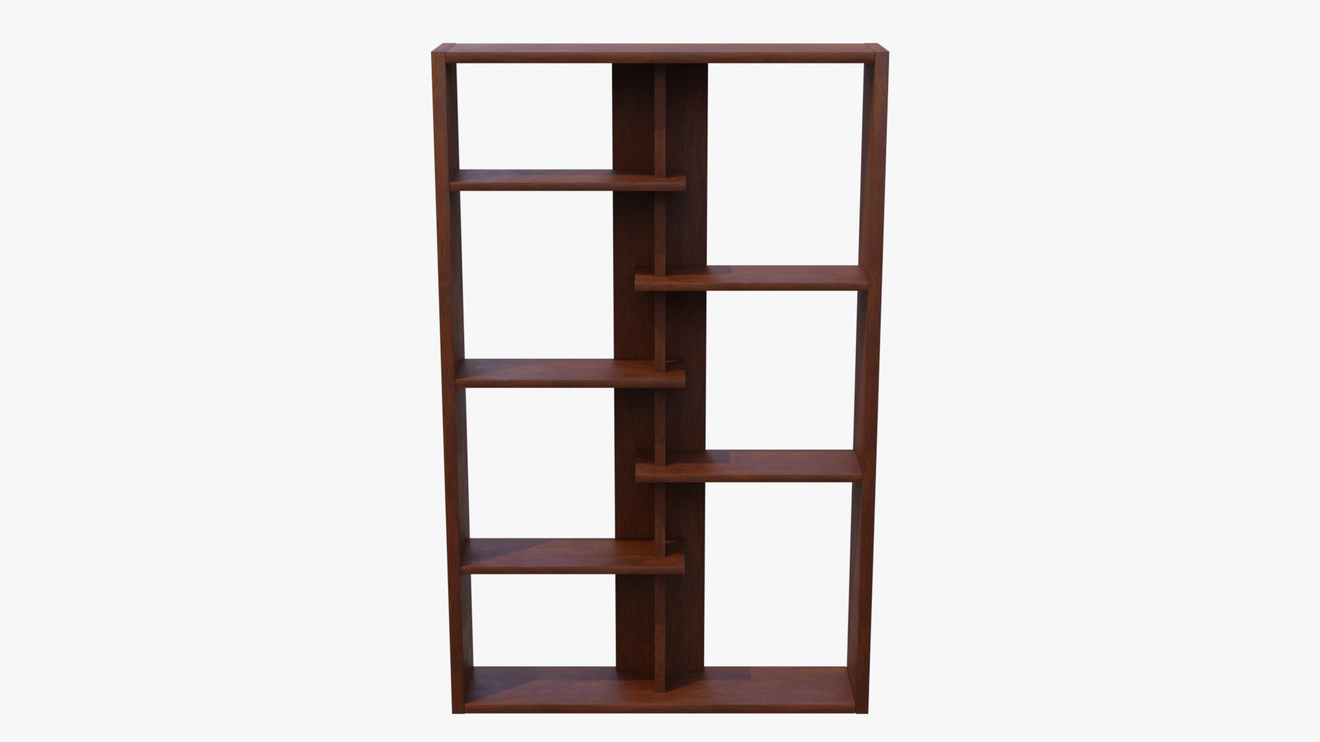 Bookshelf wooden bookcase with shelves Free 3D model_1