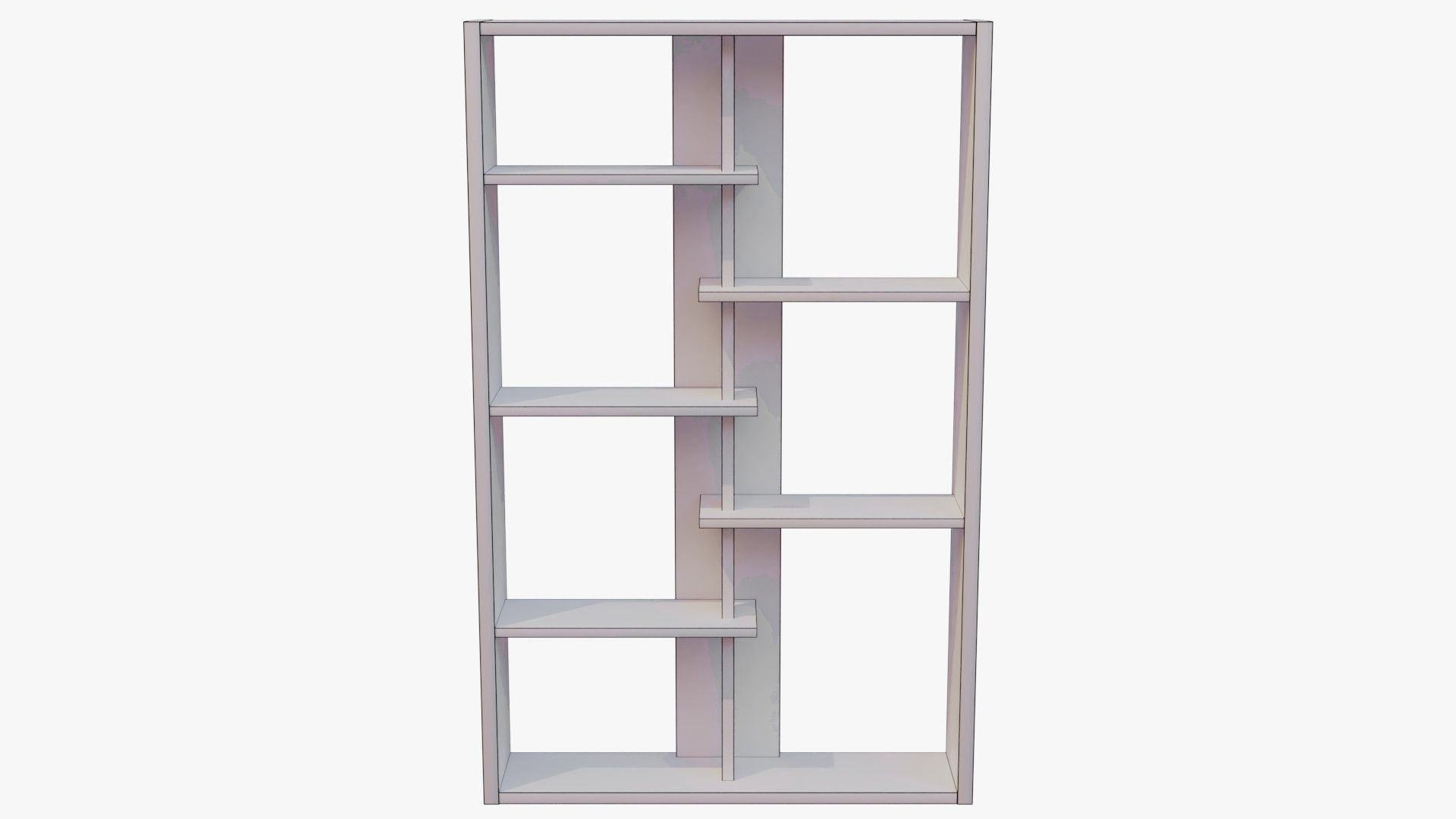 Bookshelf wooden bookcase with shelves Free 3D model_11