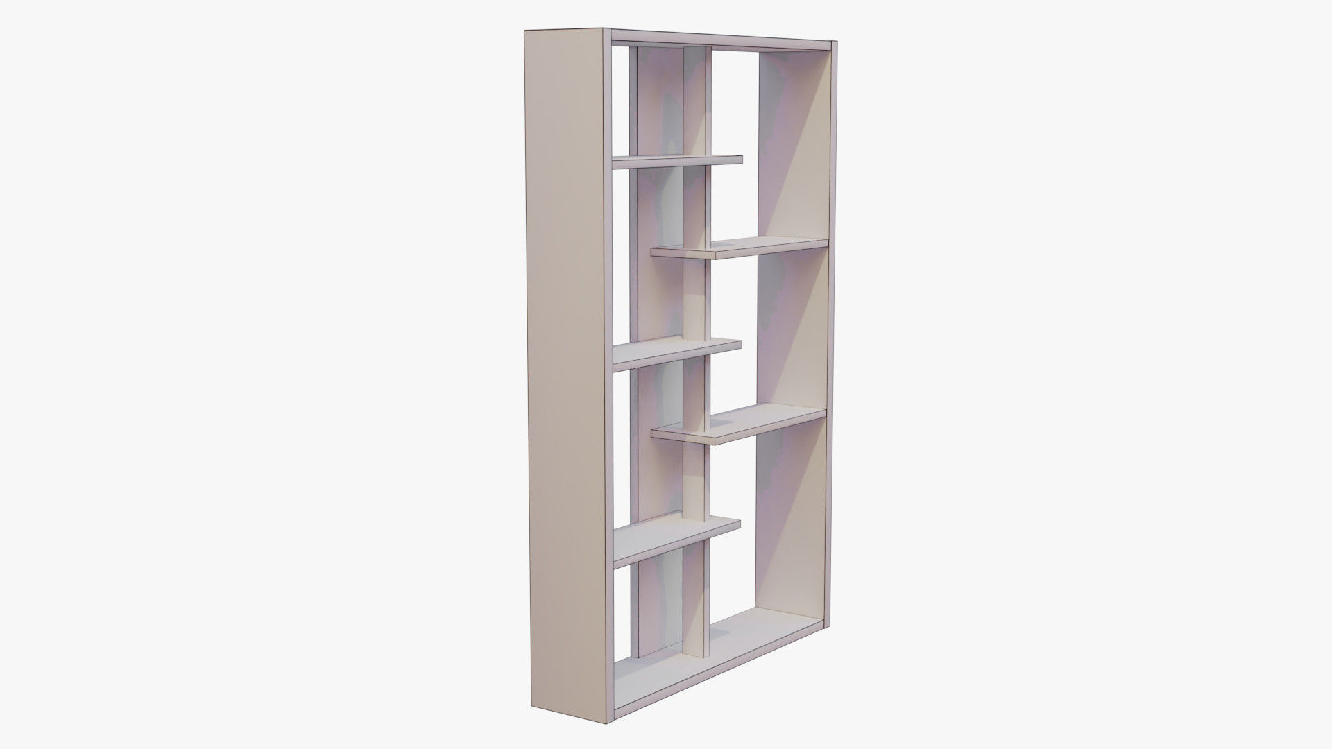 Bookshelf wooden bookcase with shelves Free 3D model_14