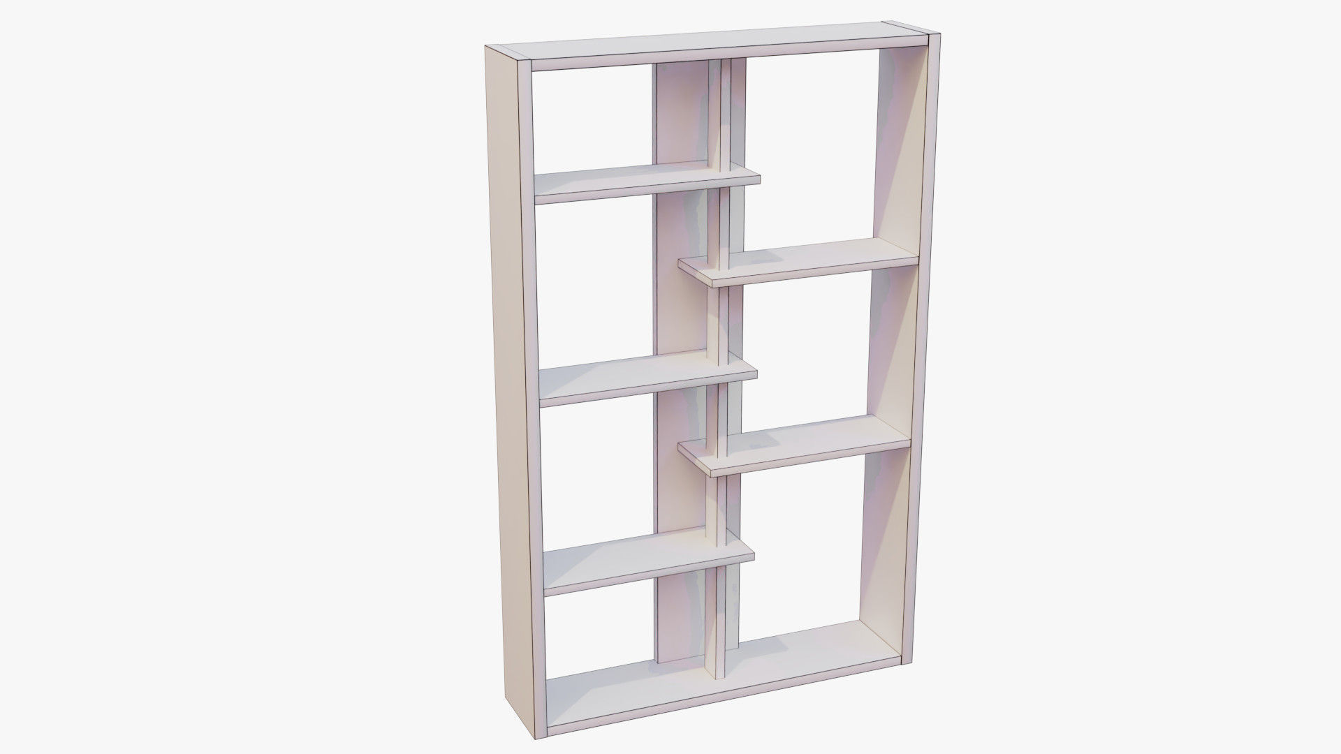 Bookshelf wooden bookcase with shelves Free 3D model_10