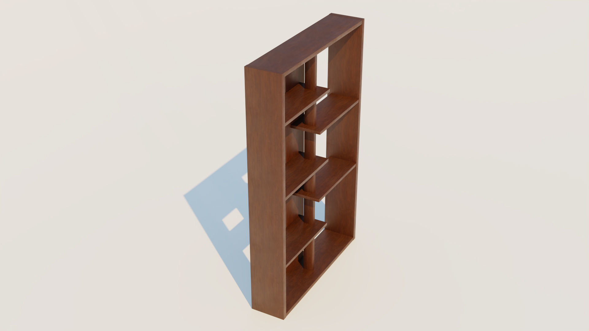 Bookshelf wooden bookcase with shelves Free 3D model_9