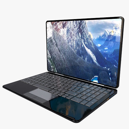 Laptop  Model - pieces Low-poly 3D model
