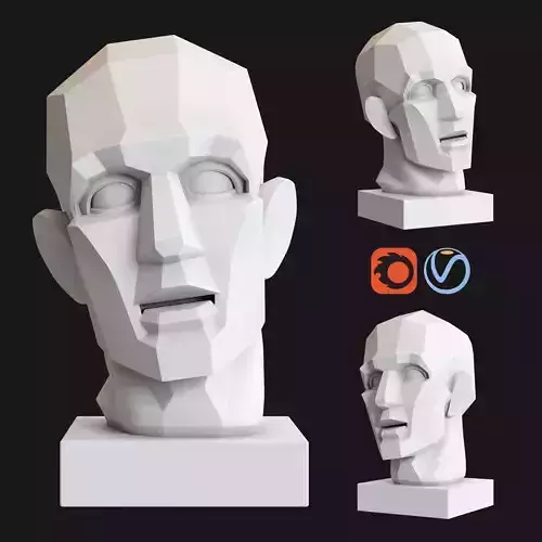 Gypsum Head Chopping  by Gudon Low-poly 3D model