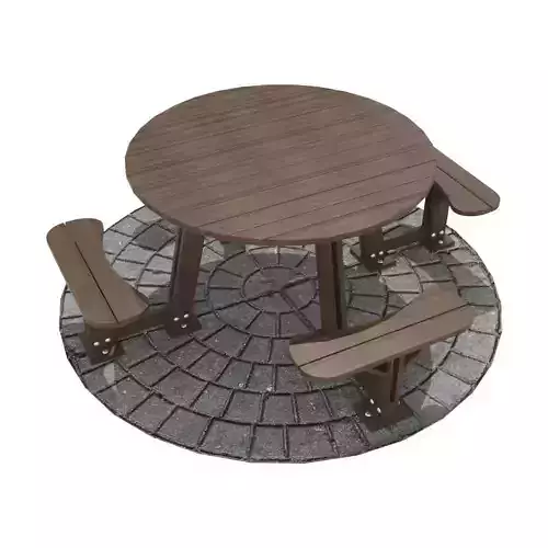 Bench round picnic table with