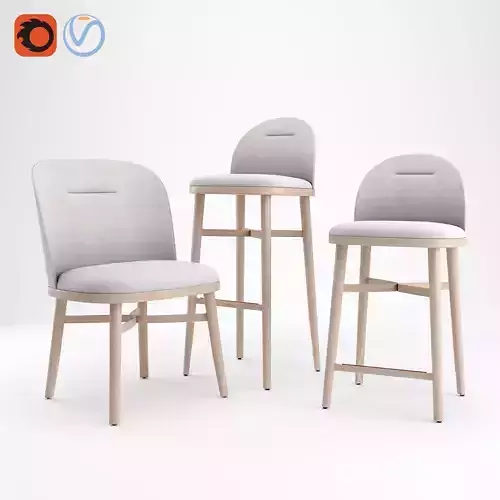 Stellar Works - Bund Dining Chair - Bar Chair  - Bar Chair  3D model