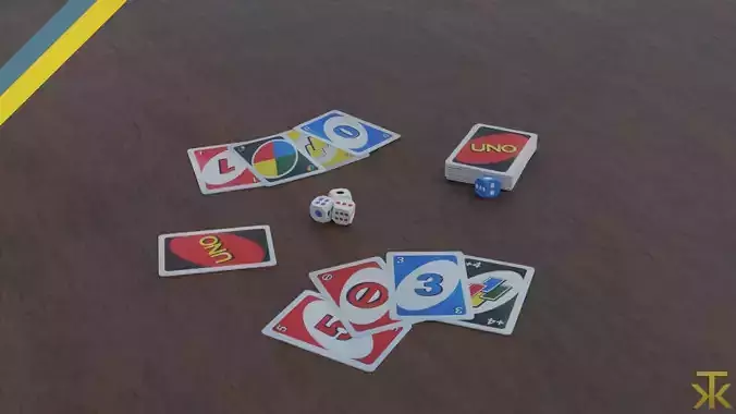  Board game UNO and dice
