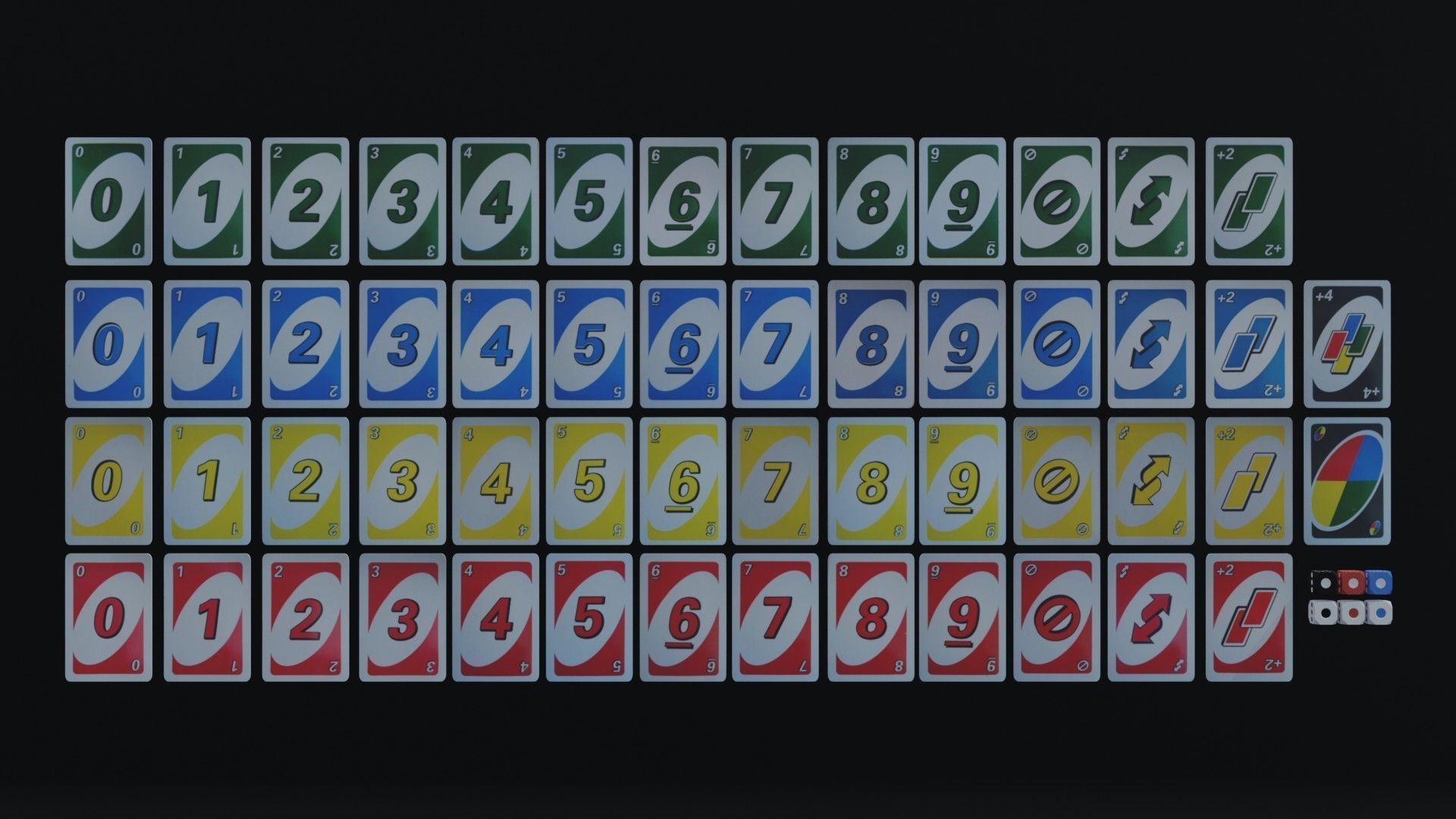  Board game UNO and dice 3D model_2