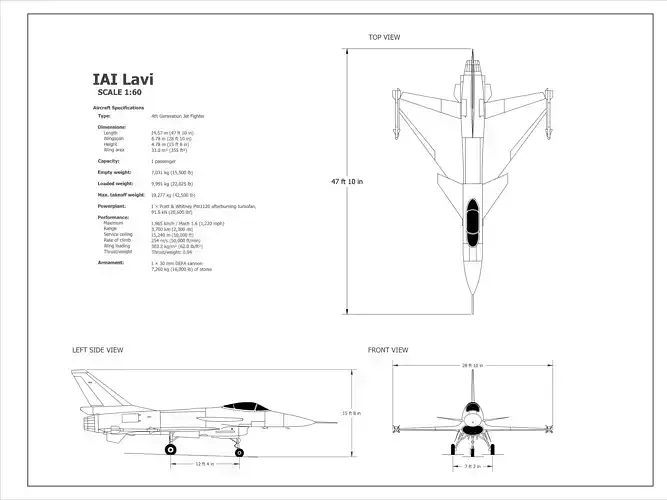 2D IAI Lavi Jet Aircraft 3D model