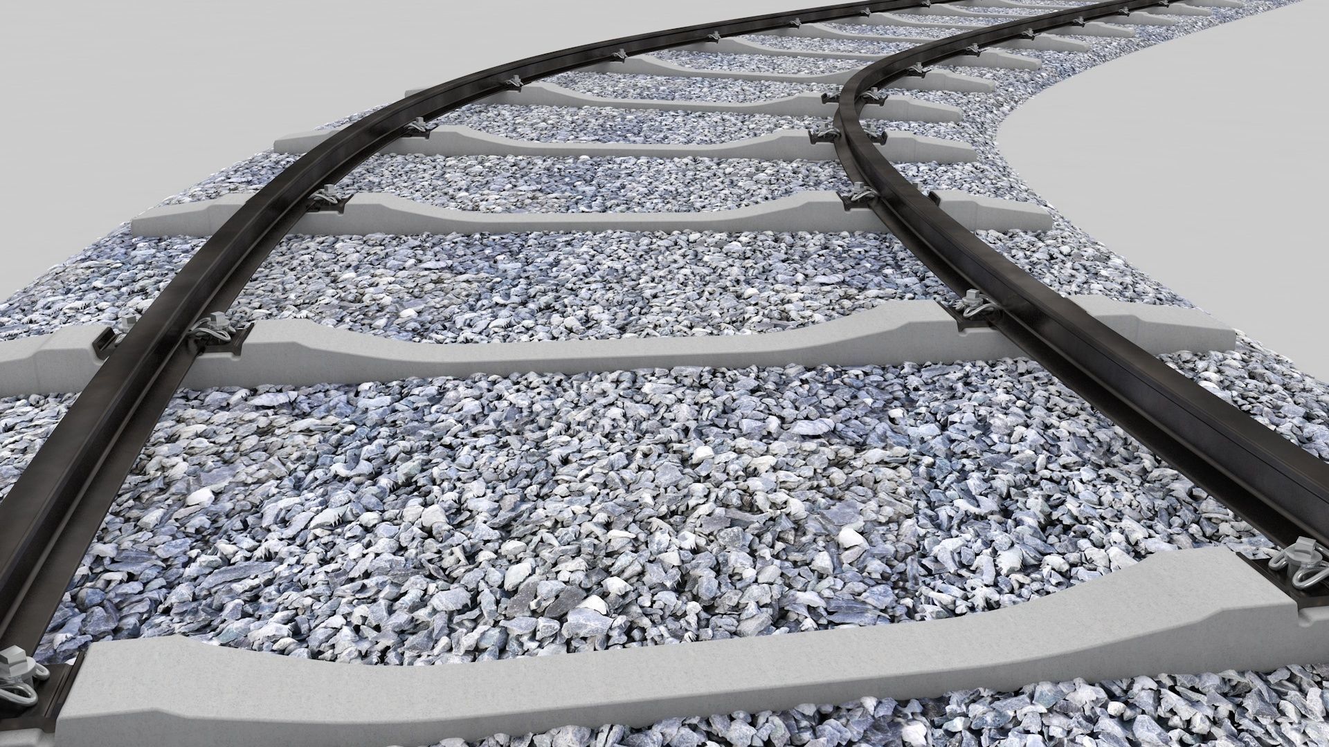 Realistic Railroad  Module Set 3D model_12