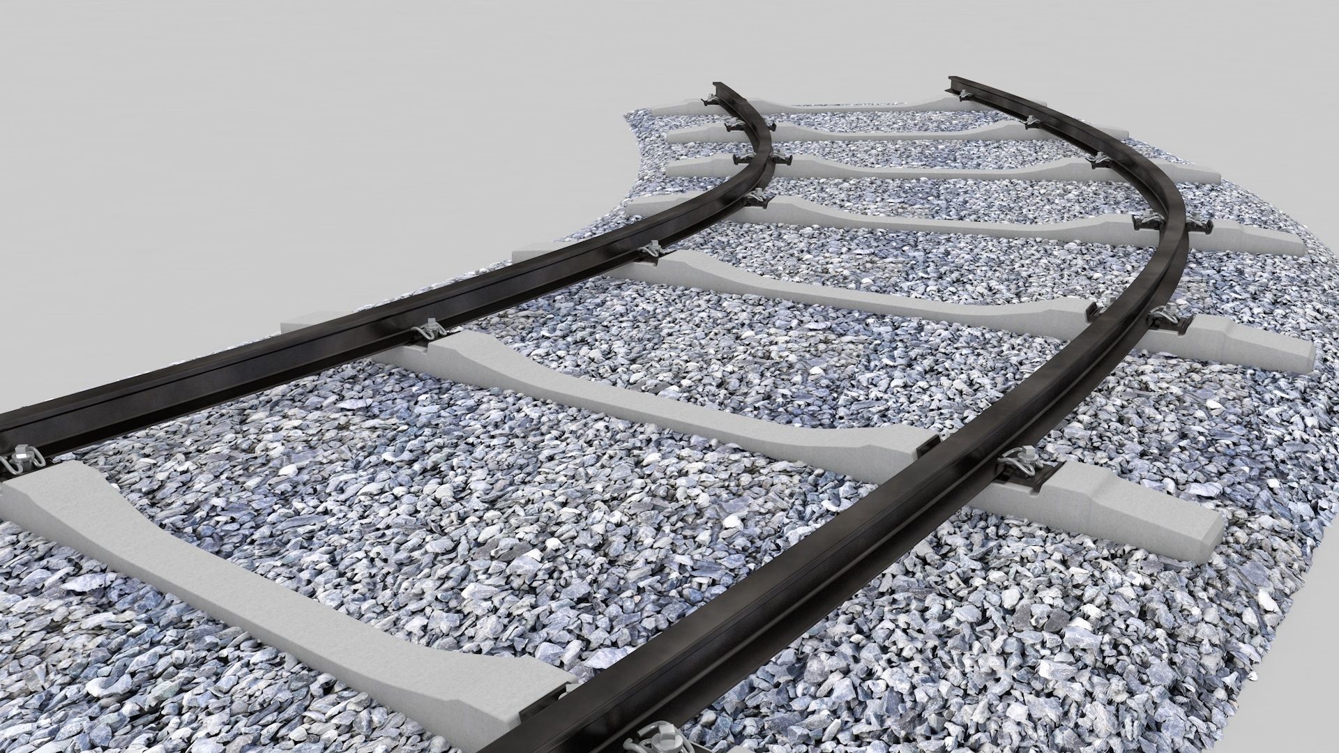 Realistic Railroad  Module Set 3D model_14
