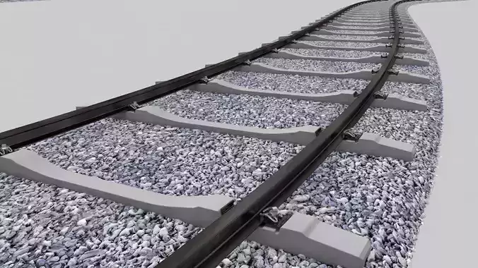 Realistic Railroad  Module Set 3D model