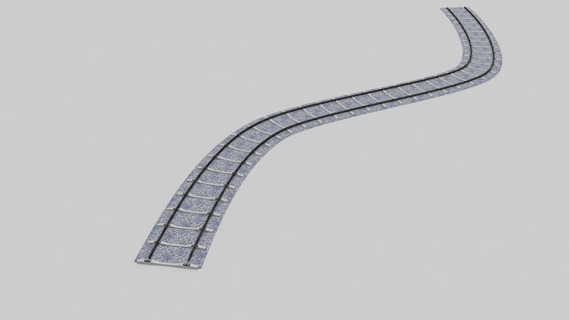 Realistic Railroad  Module Set 3D model_10