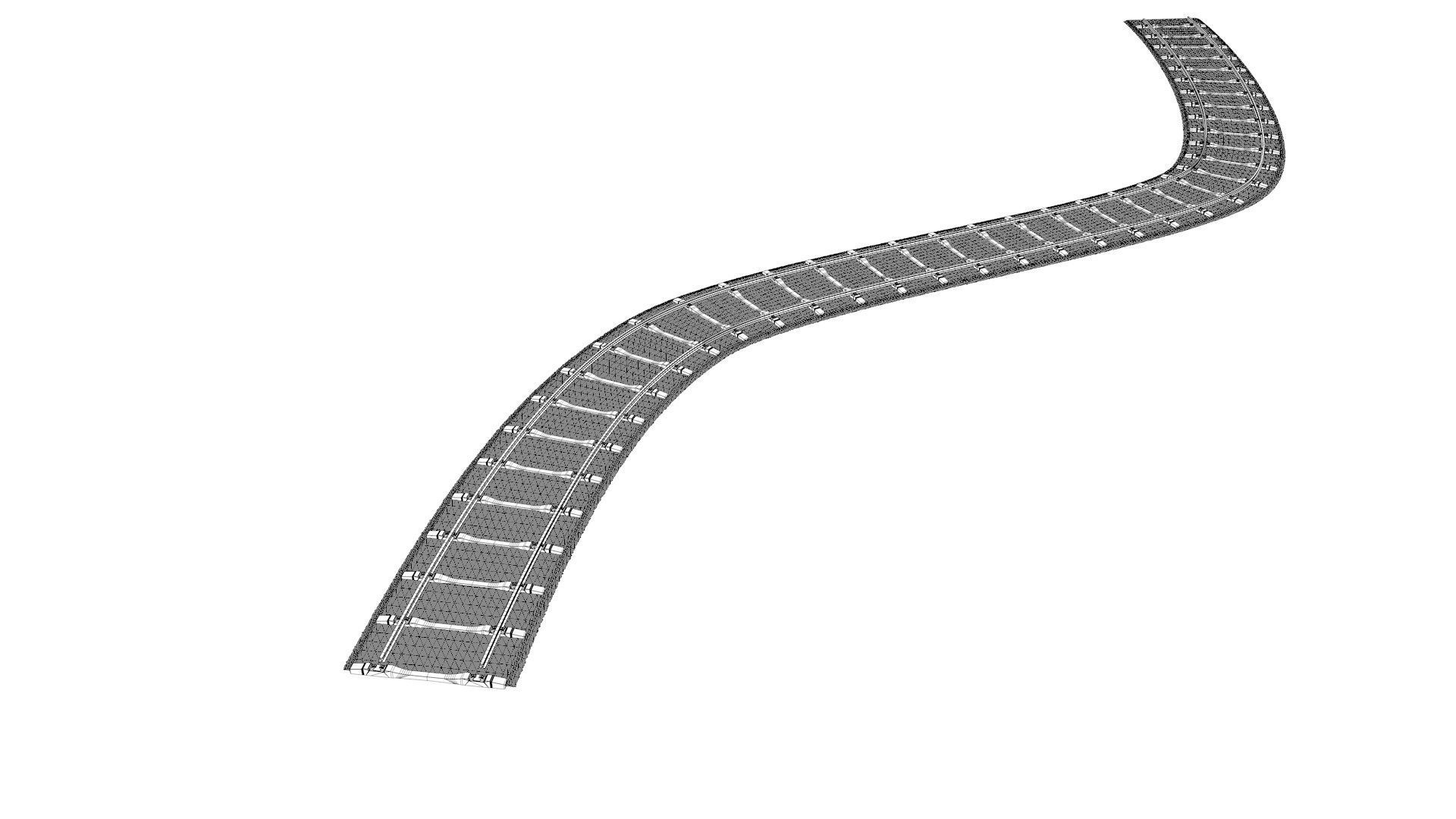Realistic Railroad  Module Set 3D model_21