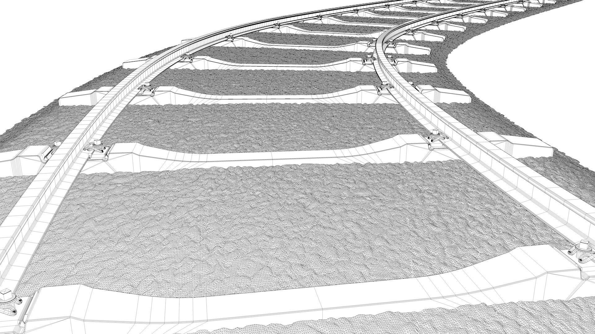 Realistic Railroad  Module Set 3D model_22