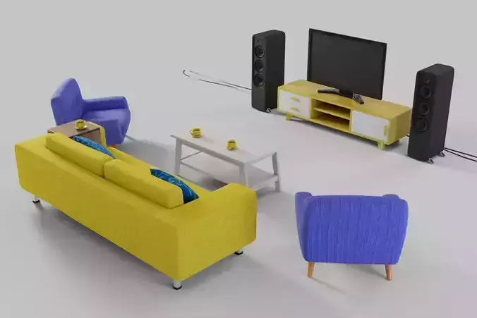 Cartoon living room