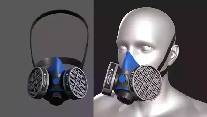 Gas mask helmet 3d model military combat fantasy 