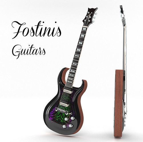 Electric Guitar Fostins 3D model