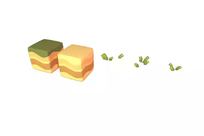 Cube World Ground Block - Proto Series Low-poly 3D model