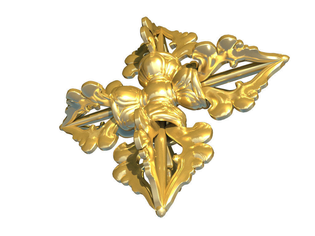 Double or Single Dorje Vajra Buddhist Symbol 3D model_3