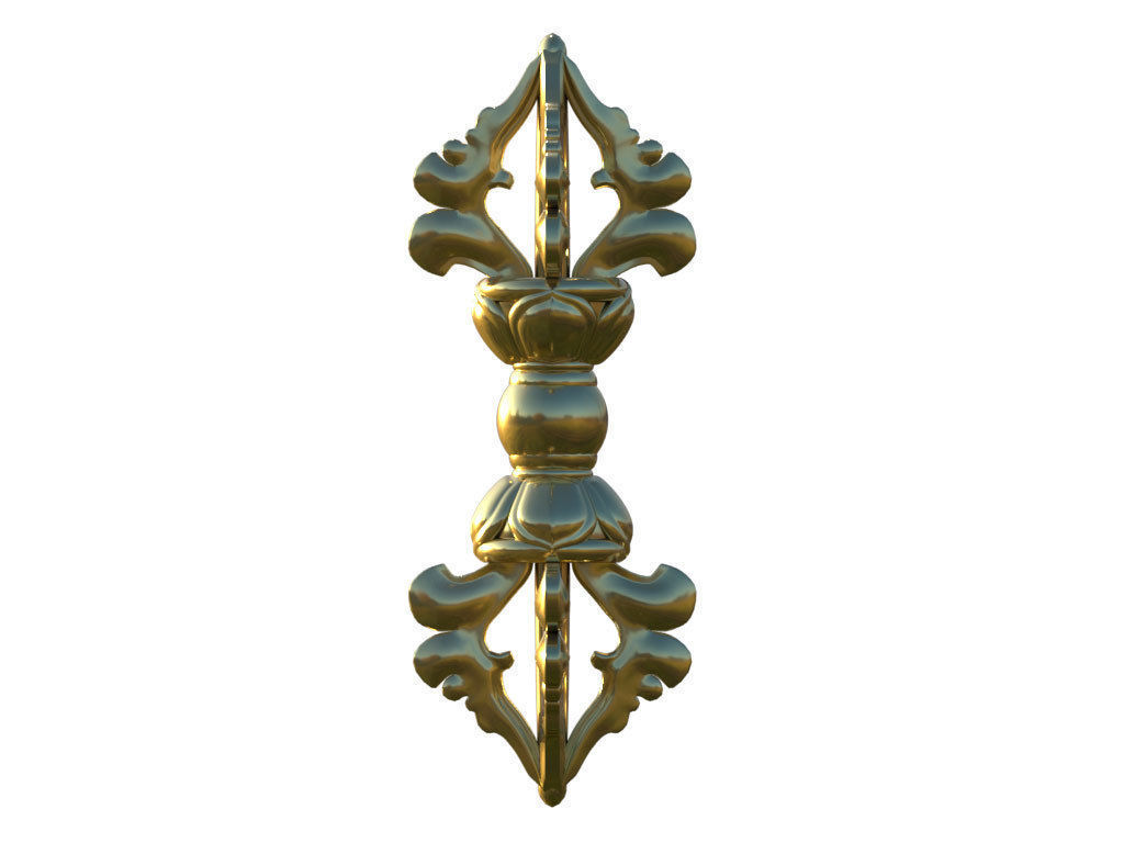 Double or Single Dorje Vajra Buddhist Symbol 3D model_6