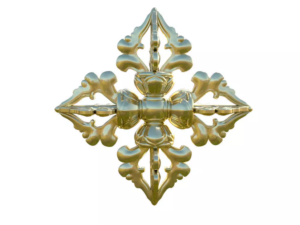 Double or Single Dorje Vajra Buddhist Symbol 3D model_0