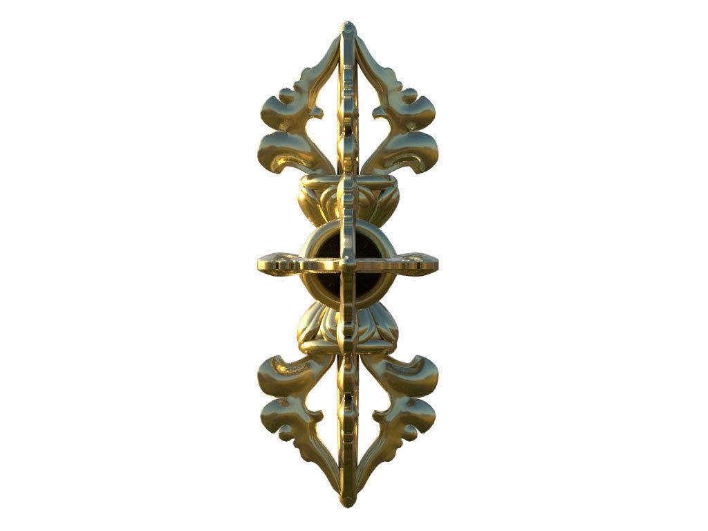 Double or Single Dorje Vajra Buddhist Symbol 3D model_4