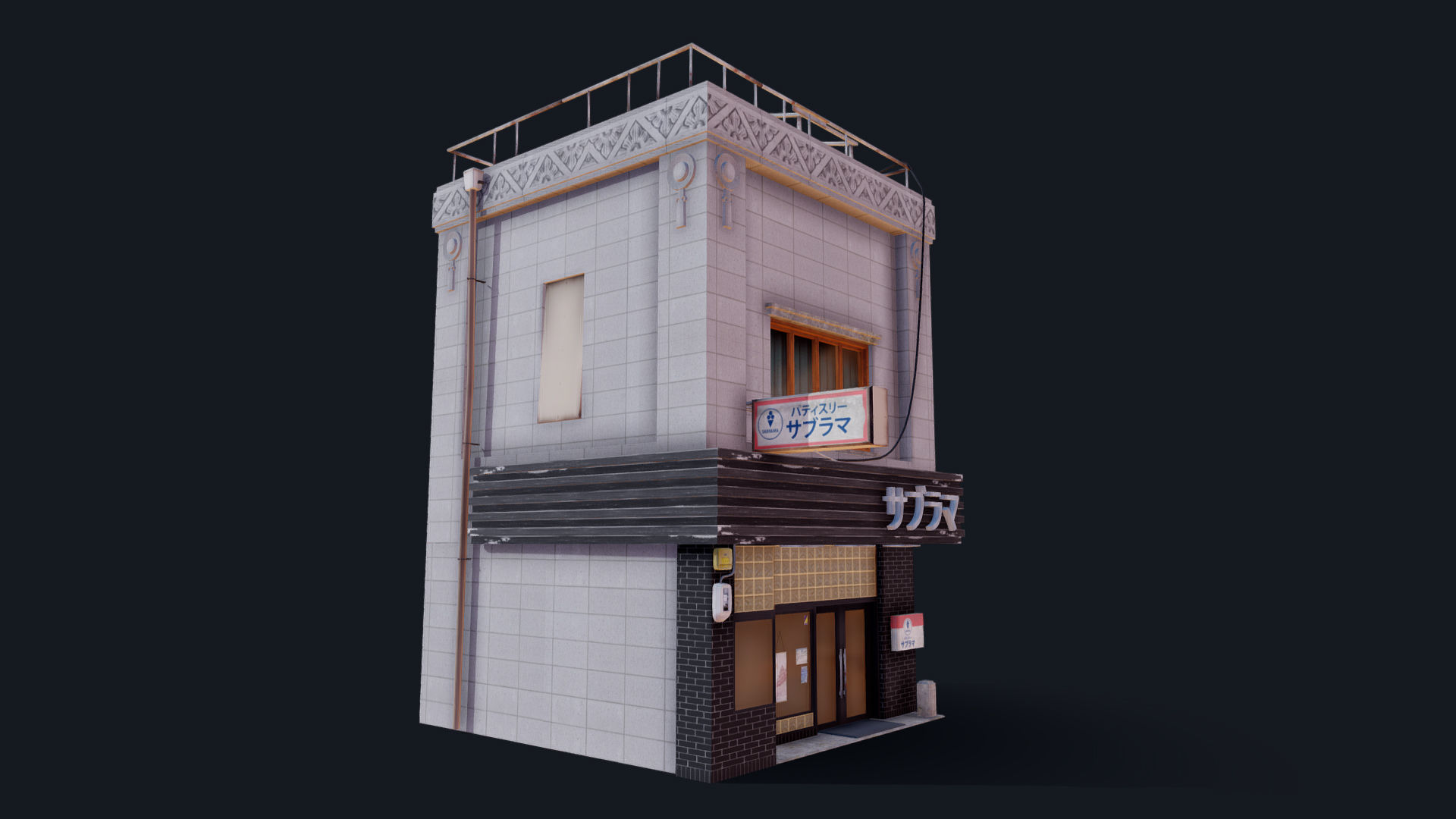 Japanese Style Shop Low-poly 3D model_11