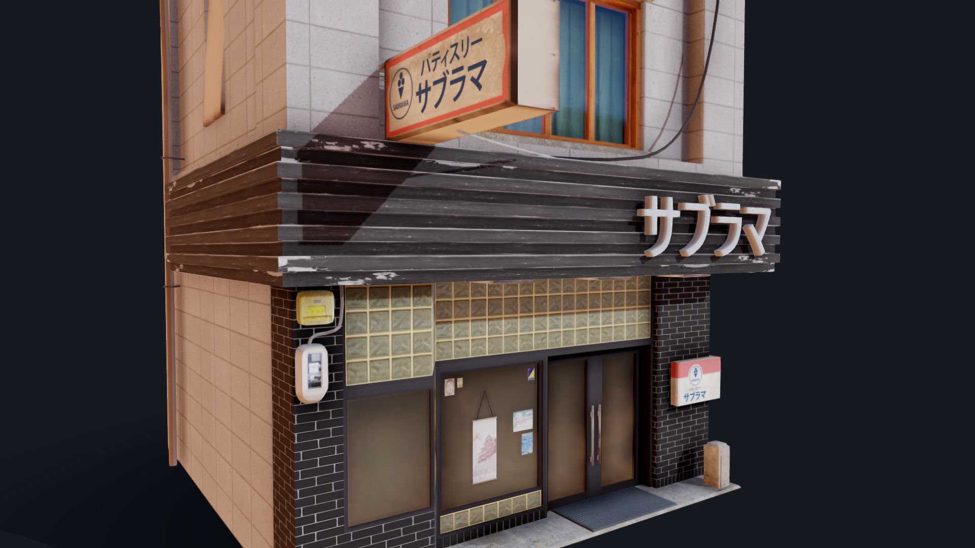Japanese Style Shop Low-poly 3D model_12