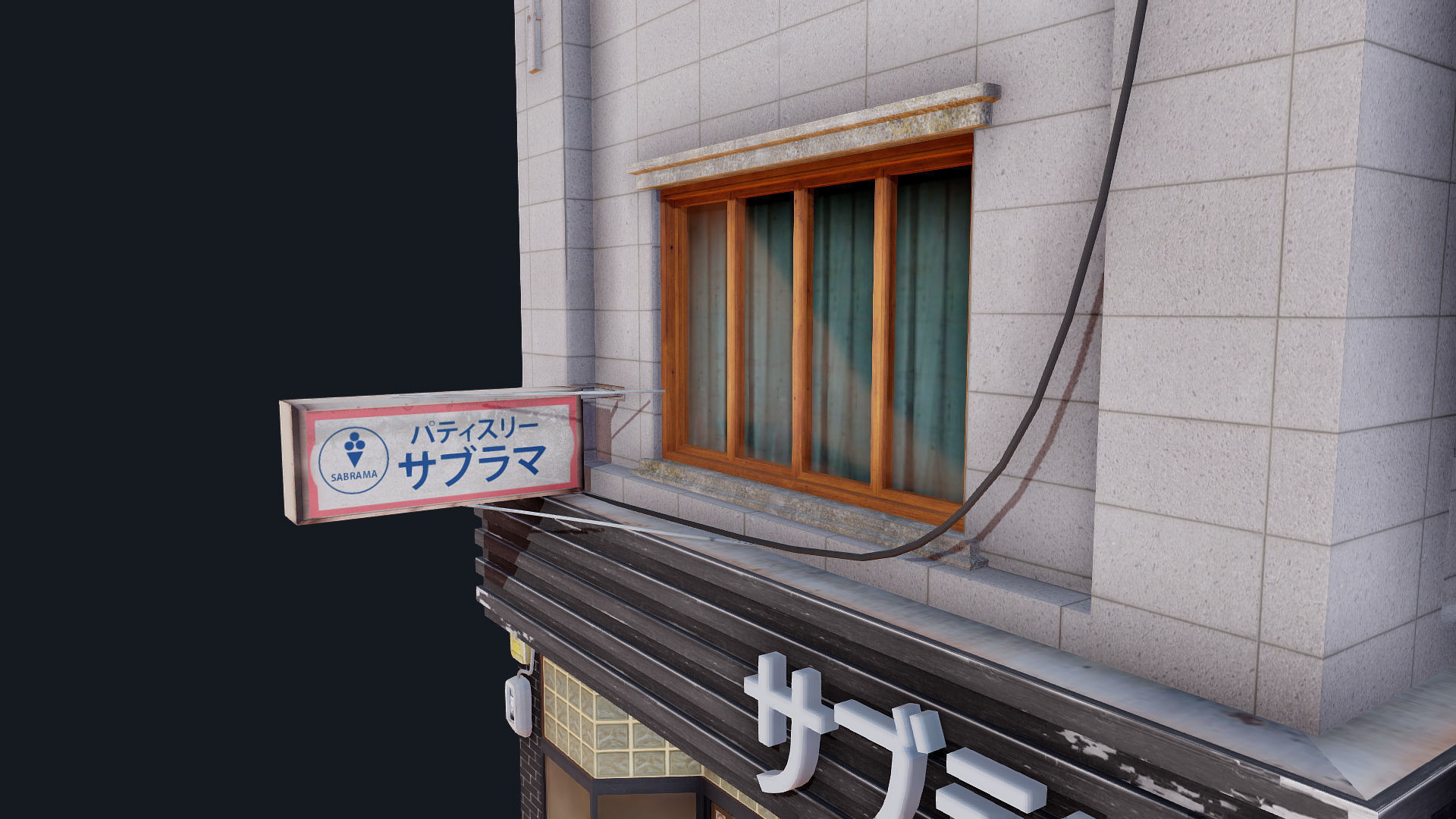 Japanese Style Shop Low-poly 3D model_8