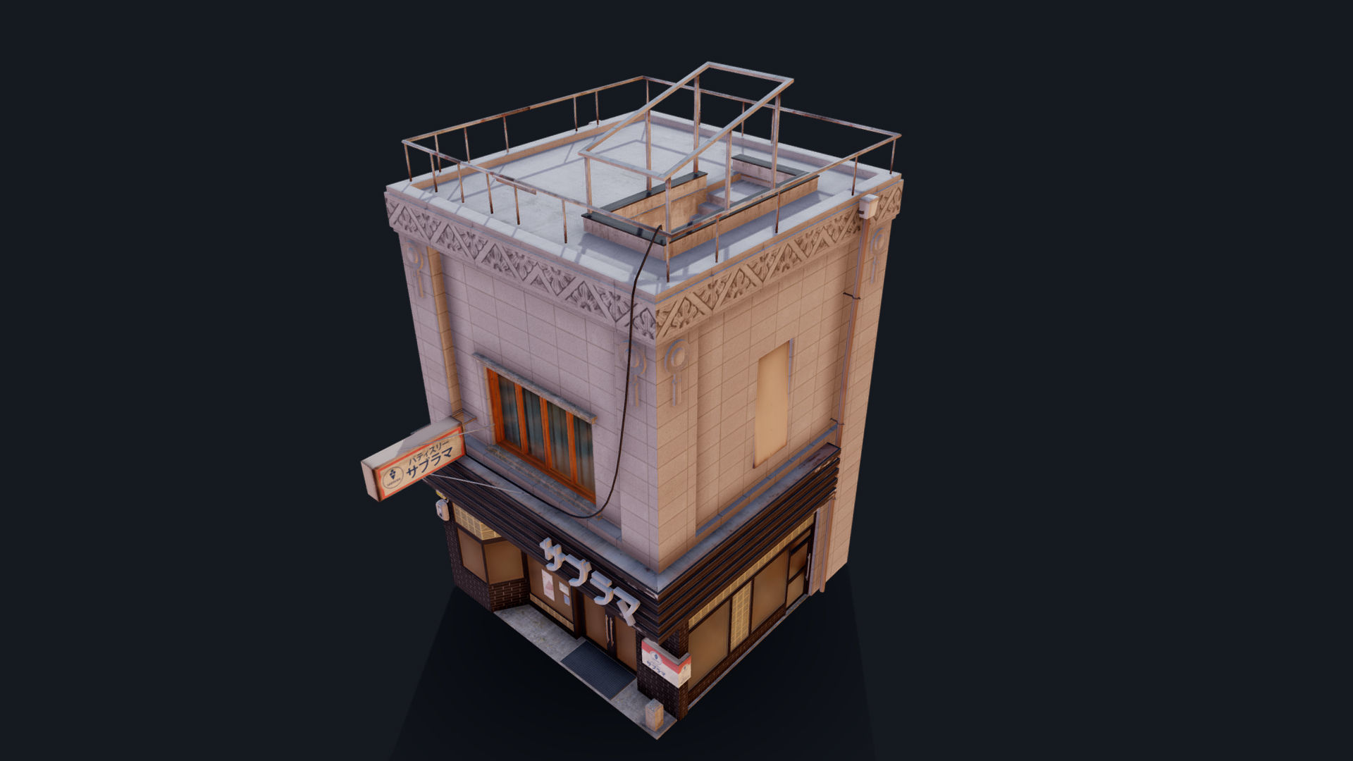Japanese Style Shop Low-poly 3D model_14