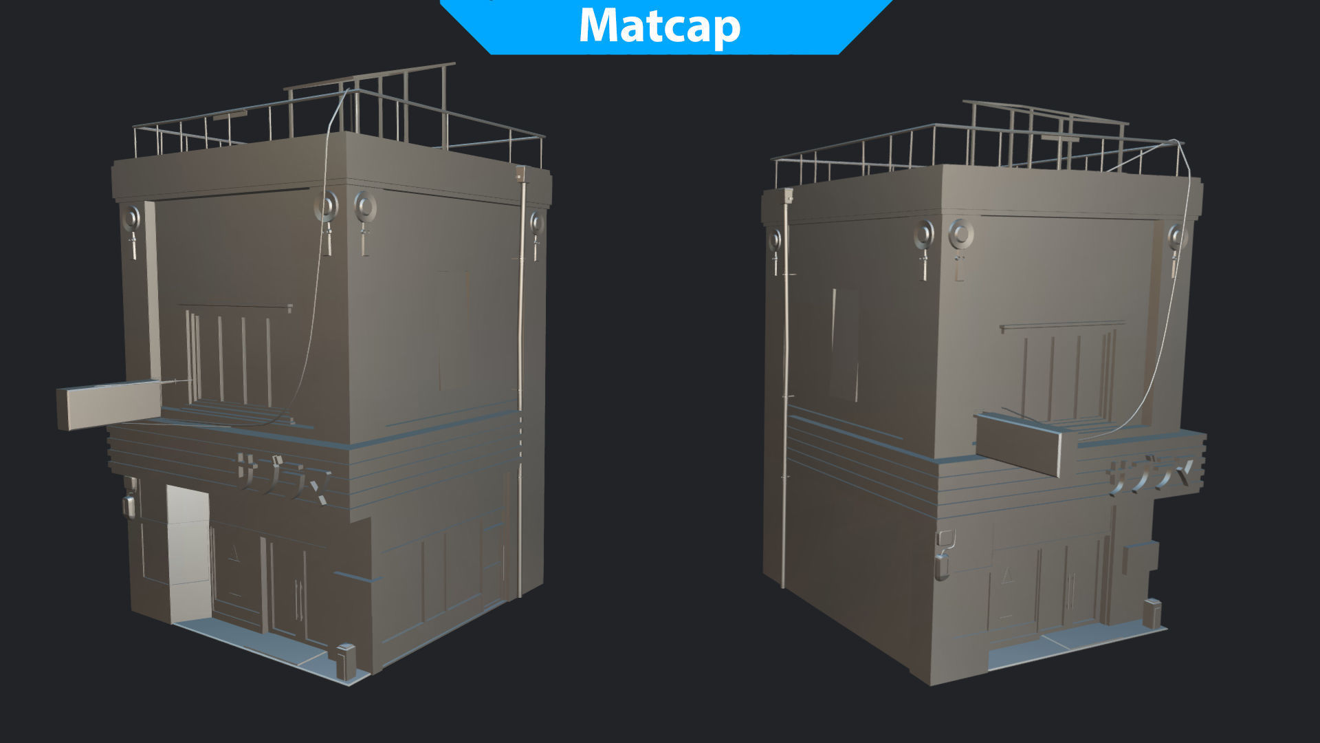 Japanese Style Shop Low-poly 3D model_17