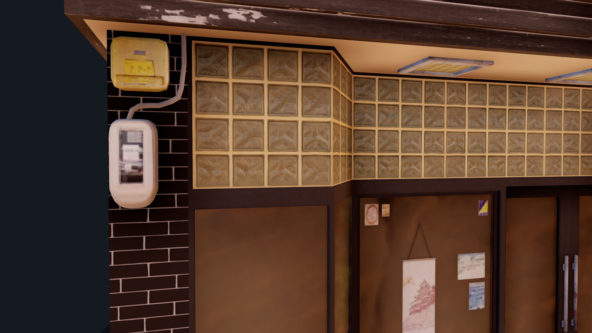 Japanese Style Shop Low-poly 3D model_7