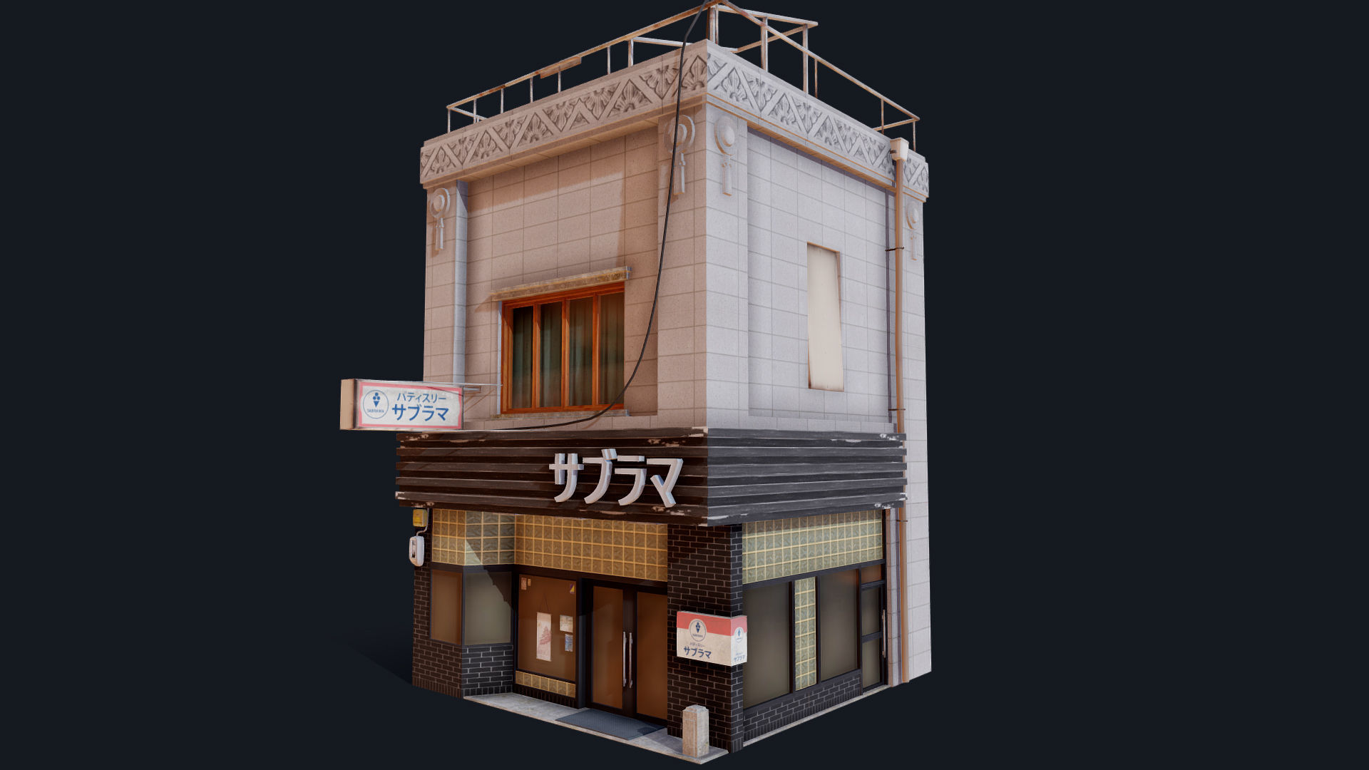 Japanese Style Shop Low-poly 3D model_2