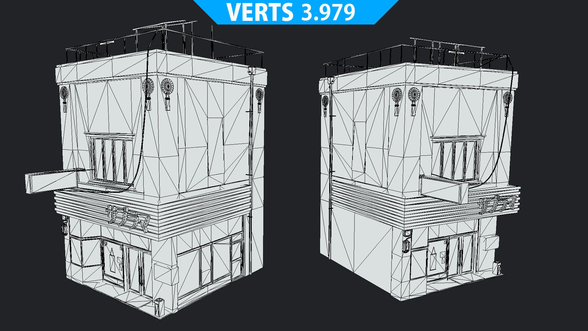 Japanese Style Shop Low-poly 3D model_19