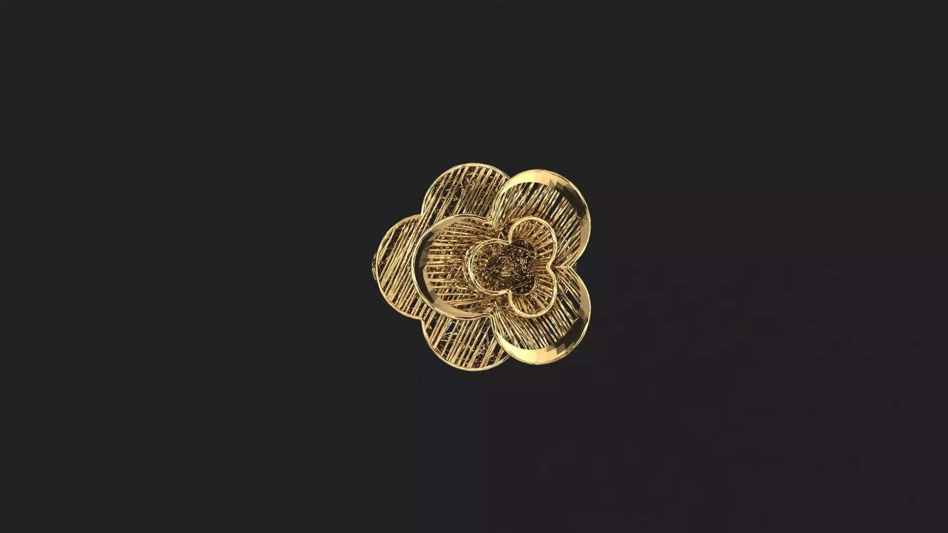 AR-TRK-Z026 gold flower 3D print model_0