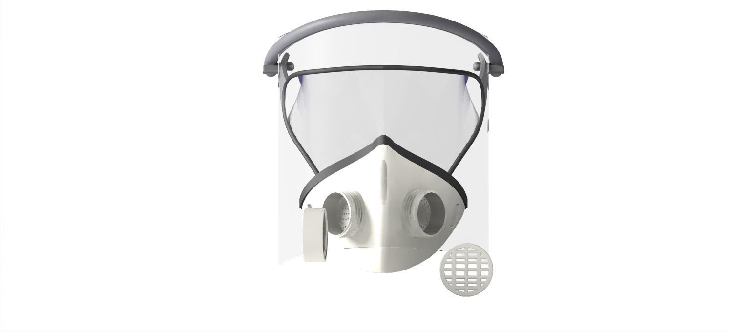 triple protection mask resp 3D model_2