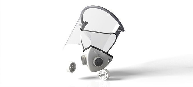 triple protection mask resp 3D model