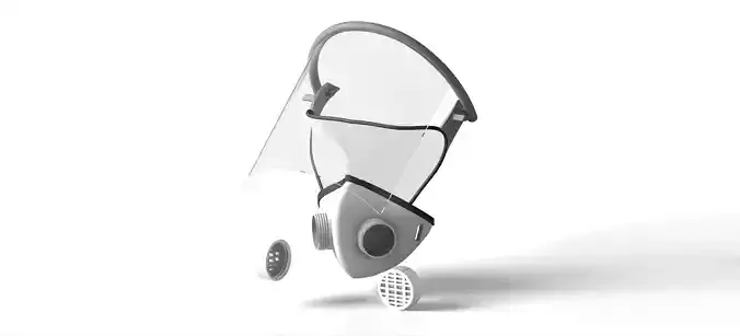 triple protection mask resp 3D model