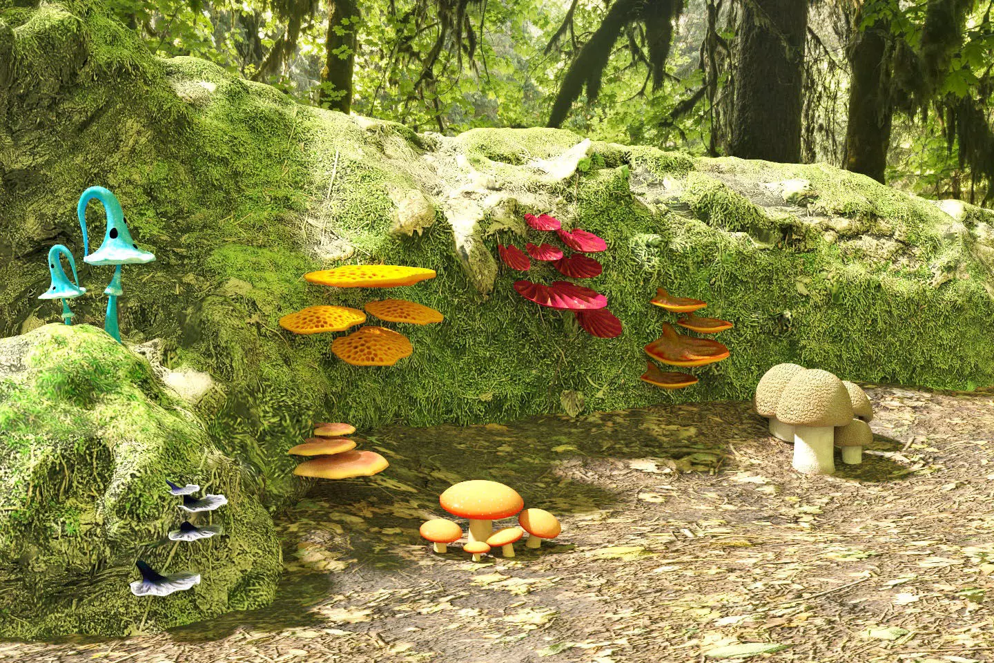 MUSHROOMS- 8 MODELS PACK Low-poly 3D model