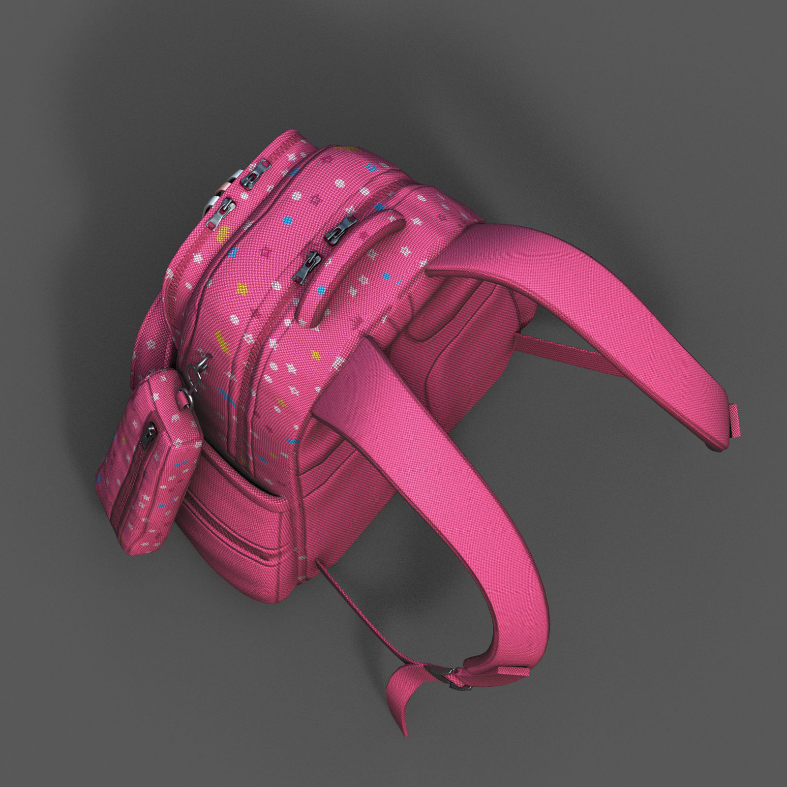 Backpack Camping Generic Color 3d model Generic  Low-poly 3D model_9