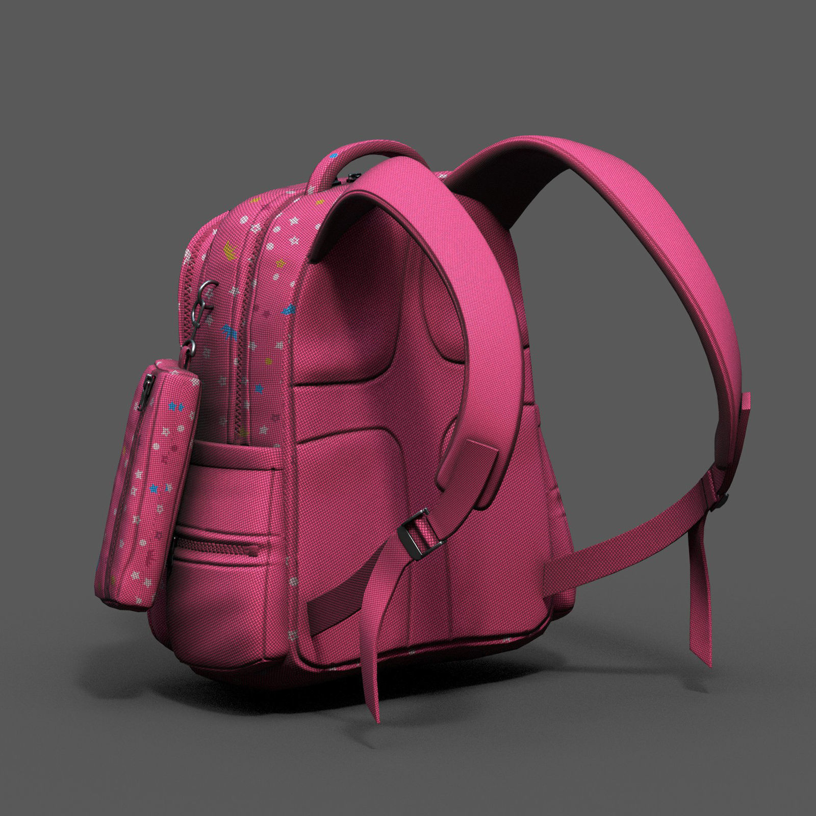 Backpack Camping Generic Color 3d model Generic  Low-poly 3D model_6