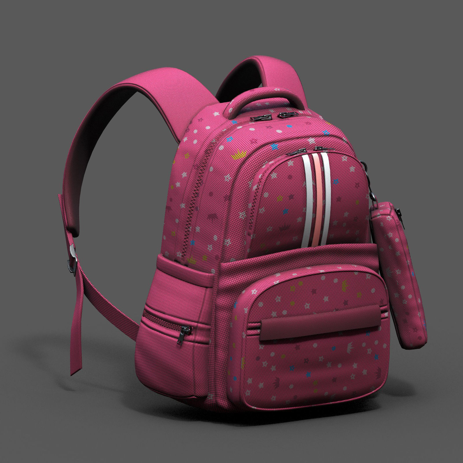 Backpack Camping Generic Color 3d model Generic  Low-poly 3D model_2