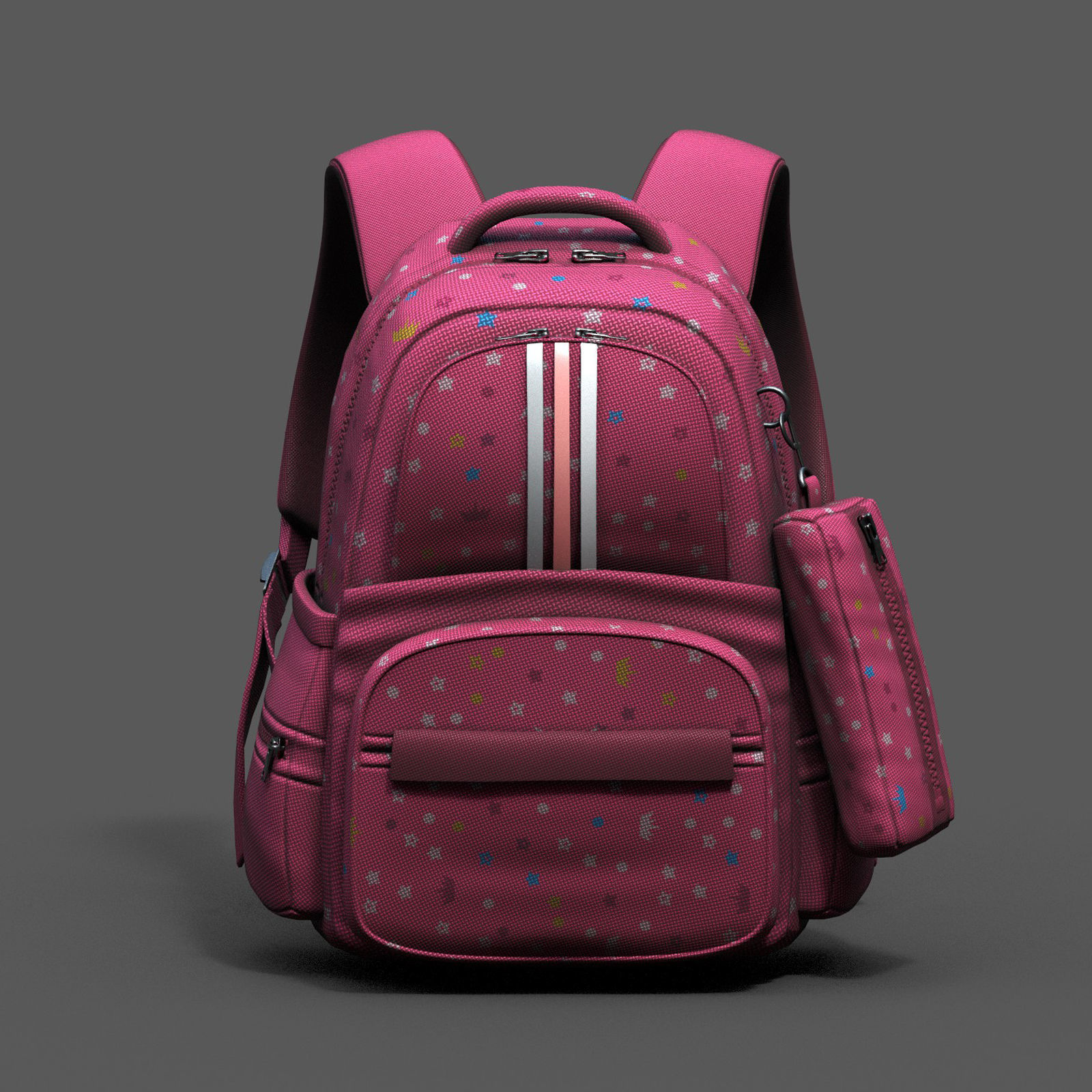 Backpack Camping Generic Color 3d model Generic  Low-poly 3D model_3